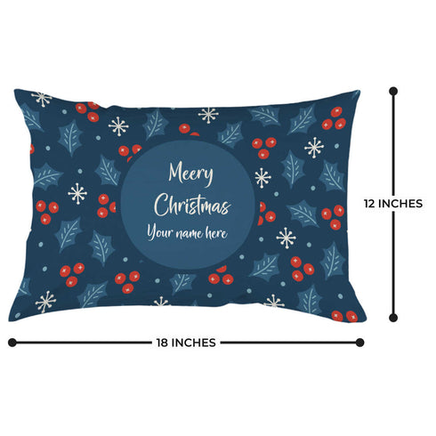 Personalized Printed Merry Christmas Pillow - Uncommongifts.in
